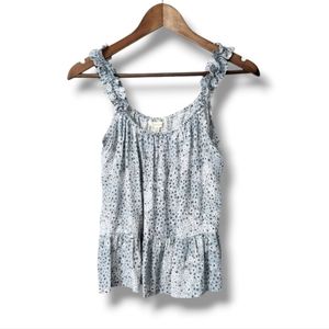 Sim & Sam Floral Print Frilled Swing Boho Tank Top  | XS